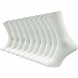 GAWILO Socken aus 100% Baumwolle (10 Paar) | Ohne drückende Naht, mit venenfreundlichem Komfortbund | Baumwollsocken für Damen & Herren (39-42, weiß)