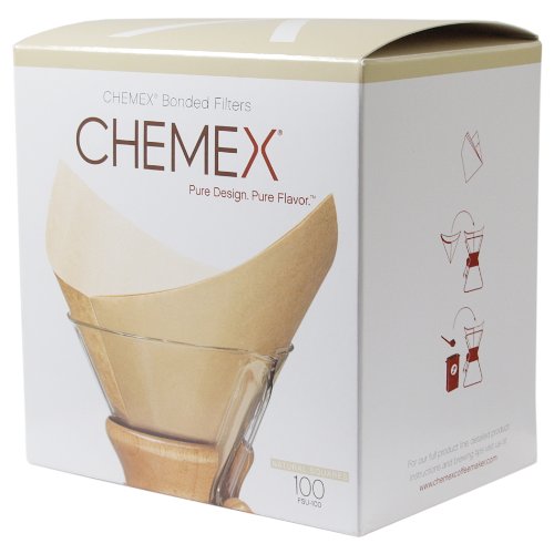 Chemex Bonded Kaffeefilter, vorgefaltet, ungebleicht, quadratisch, 200 Stück
