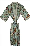 RAJBHOOMI HANDICRAFTS Damen-Kimono-Robe aus Baumwolle – stilvolle Kleider, Jacken Morgenmantel Herren- und Damen-Stranddecke Kimono in Übergröße