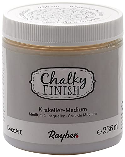 Rayher 38879000 Chalky Finish Krakelier-Medium, farblos, Dose 236ml, für antike Reißeffekte, Reißlack-Technik, für Vintage- und Antikeffekte, Crackle Medium