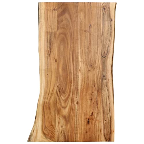 vidaXL Massivholz Tischplatte Baumkante Massivholzplatte Akazie 100x(50-60) x2,5cm