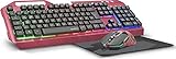 SpeedLink TYALO Illuminated Gaming Deskset Kabelgebunden Gaming-Tastatur, Maus-Set Beleuchtet, Rutsc