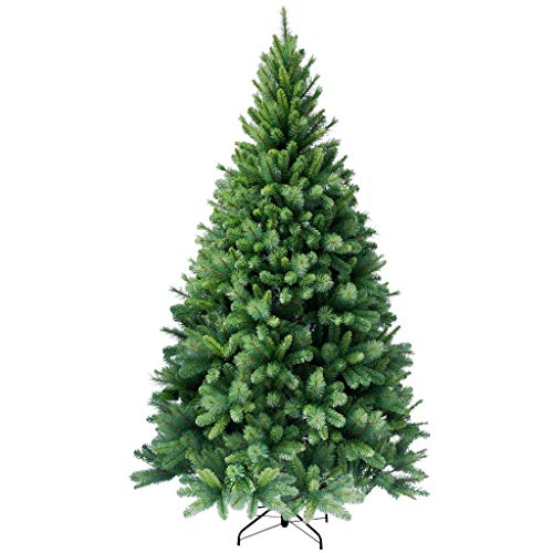 RS Trade HXT 1101 künstlicher Weihnachtsbaum 150 cm (Ø ca. 91 cm) mit 620 Spitzen und Schnellaufbau Klapp-Schirmsystem, schwer entflammbar, unechter Tannenbaum inkl. Metall Christbaum Ständer