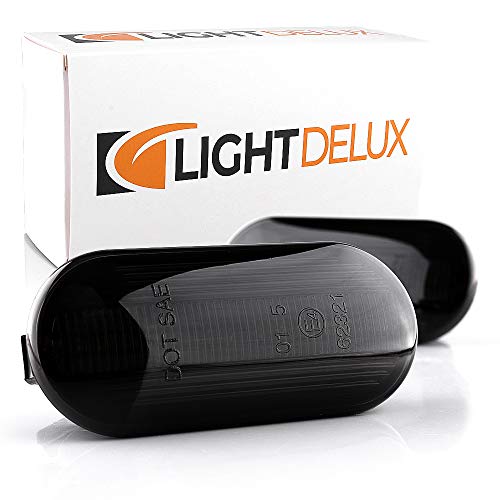 LIGHTDELUX Ersatz für 2 x LED Blinkleuchte Blinker Seitenblinker dynamische Funktion Laufstreifen mit Zulassung Black Vision V-170634LG