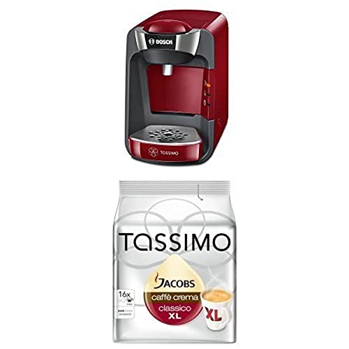 Bosch TAS3203 Tassimo T32 Suny Multi-Getränke-Automat Suny mit Tassimo Jacobs Caffè Crema classico XL, 5er Pack