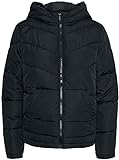 NOISY MAY Damen Puffer Jacke | Warme Stepp Winter Jacket mit Kapuze | Wattierter Blouson NMDALCON, Farben:Schwarz, Größe:34