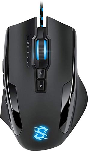 Sharkoon Skiller SGM1 Gaming Maus mit Makrotasten (10800 DPI, RGB-Beleuchtung, 12 Tasten, Weight-Tuning-System und Software) schwarz