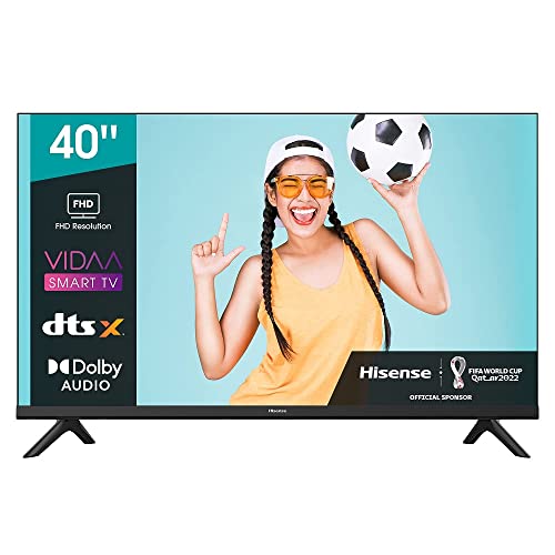 Hisense 40A4EG 101cm (40 Zoll) Fernseher Full HD Smart TV, Triple Tuner DVB-T2 / T/C / S2 / S, Works with Alexa, WiFi, Game Mode, Hotel Mode, Schwarz [2022 ]