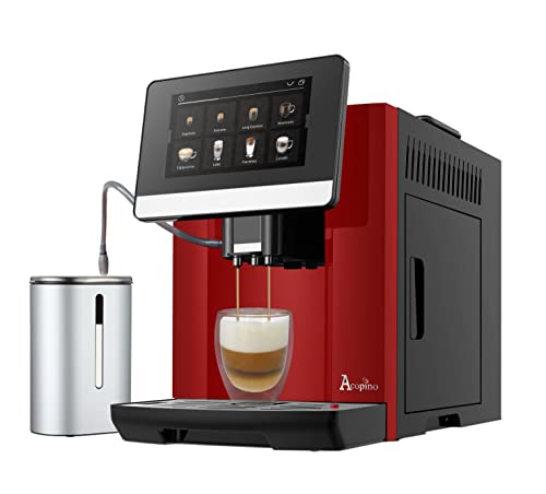 Acopino Kaffeevollautomat Kaffeemaschine Espressomaschine Barletta, großes Farbdisplay, mit Milchsystem für perfekten Kaffeegenuss (red)