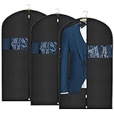 KEEGH Oxford Stoff Kleidersack Kleidersäcke zum Aufbewahren und Reisen 110 cm, Leichte waschbare kleiderhülle lang für Kleider, Anzüge, Mäntel (110cm/3pcs)