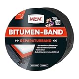 MEM Bitumen-Band, Selbstklebendes Dichtungsband, UV-beständige Schutzfolie, Stärke: 1,5 mm, Maße: 7,5 cm x 10 m, Farbe: Schwarz