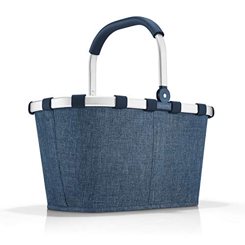 reisenthel carrybag in Twist Blau - Stabiler Einkaufskorb mit viel Stauraum und praktischer Innentasche - Elegantes und wasserabweisendes Design