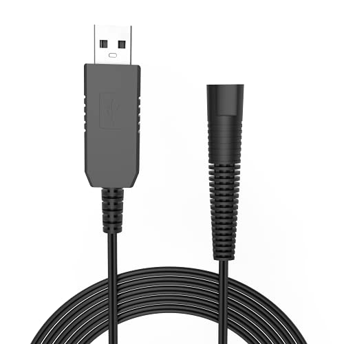 Superer 12V 0.4A USB Kabel Ladekabel Netzkabel kompatibel mit Braun Rasierer Series 7 9 3 5 1, 790cc 720 760cc 740s 720s-4 9290cc 9090cc 9093 9095cc 5190cc 3040s 390cc Elektrorasierer Stromkabel Cable