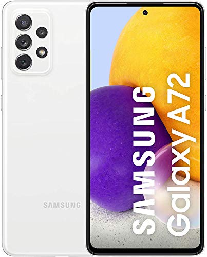 Samsung Galaxy A72 Smartphone ohne Vertrag 6,7 Zoll Infinity-O FHD+ Display, 128 GB Speicher, 5,000 mAh Akku und Super-Schnellladefunktion, weiß, 30 Monate Herstellergarantie [Exklusiv bei Amazon]