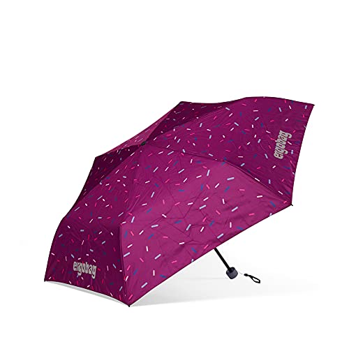 ergobag Regenschirm - Schultaschenschirm für Kinder, extra leicht mit Tasche, Ø90cm Der NussknackBär - Lila