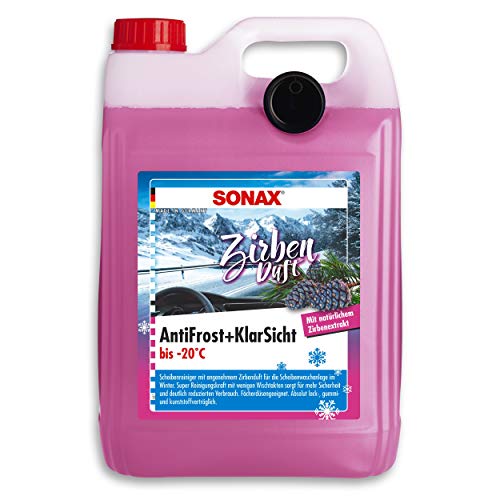 SONAX AntiFrost+KlarSicht Zirbe -20°C (5 Liter) schneller, schlierenfreier und effektiver Scheibenreiniger für den Winter | Art-Nr. 01315000