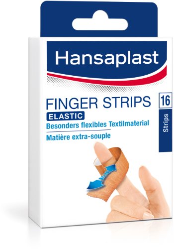 Hansaplast Elastic Fingerstrips Pflaster, Wundpflaster speziell für Wunden an den Fingern geeignet, flexible und atmungsaktive Heftpflaster, 1 x 16 Strips