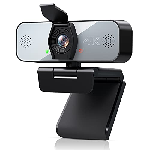 Webcam 4K, Yoroshi Webcam mit Mikrofon, Kamera PC für Live-Streaming, Video-Chat, USB Plug und Play, Geeignet für YouTube, Instagram, Skype, Kompatibel mit Windows, Mac und Android