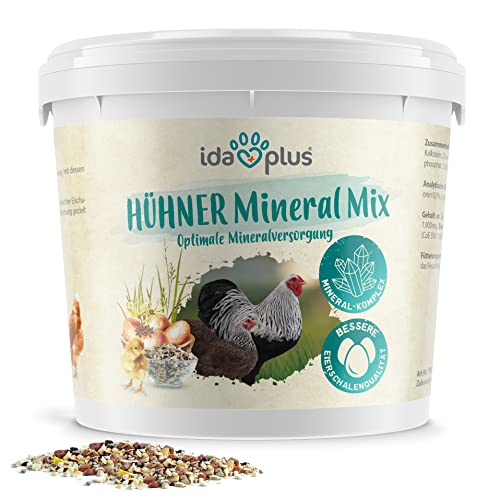 Ida Plus – Hühner-Mineral-Mix 5 Kg – einzigartige Futterkalk Mineralstoffmischung mit Anis – wertvollen Mineralien für bessere Eierschalenqualität – enthält Muschelkalk & Calcium – für Hühner & Küken