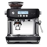 Sage Appliances Barista Touch Espressomaschine und Kaffeemaschine mit Milchaufschäumer, Siebträgermaschine, SES878, Gebürsteter Edelstahl, Mattschwarz