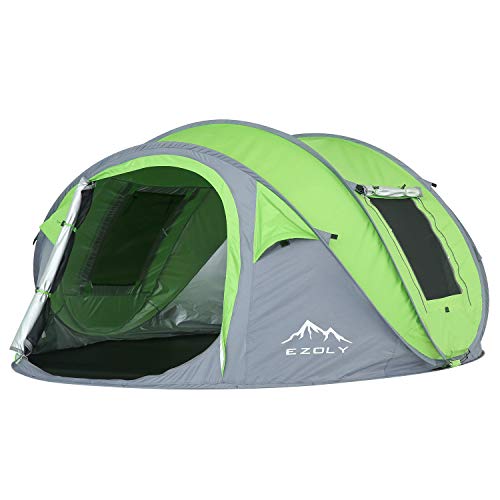 EZOLY Pop Up Zelt, Automatisches Zelte für Outdoor Camping Wurfzelt für 4 Personen Wasserdichtes Winddichtes, Anti-UV-Campingzelt für Familien