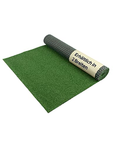 Primaflor Kunstrasen-Teppich mit Noppen - WIMBLEDON, 2,00m x 0,50m, 7 mm Hoch, UV-Beständiger, Wasserdurchlässiger, Grüner Rasenteppich, Outdoor Bodenbelag, Kunstgras für Terrasse und Balkon
