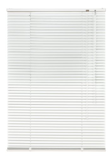 Alu Jalousie weiß - Breite 40 bis 240 cm - Höhe 130/160 / 220 cm - Tür Fenster Rollo Jalousette Aluminium Fensterjalousie Lamellen Metall (90 x 220 cm)
