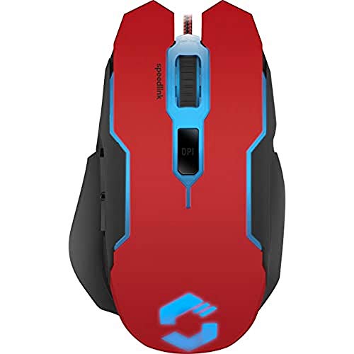 Speedlink CONTUS Gaming Mouse - Gaming-Maus mit 5 Tasten und dpi-Schalter - LED-Beleuchtung - ergonomische Form, schwarz-rot