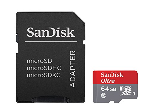 SanDisk SDSQUNC-064G-GN6MA Ultra 64GB Android microSDXC Speicherkarte + SD-Adapter bis zu 80 MB/Sek, Class 10