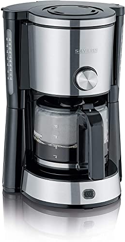 SEVERIN KA 4825 Type Switch Kaffeemaschine (Für gemahlenen Filterkaffee, 10 Tassen, Inkl. Glaskanne) edelstahl/schwarz
