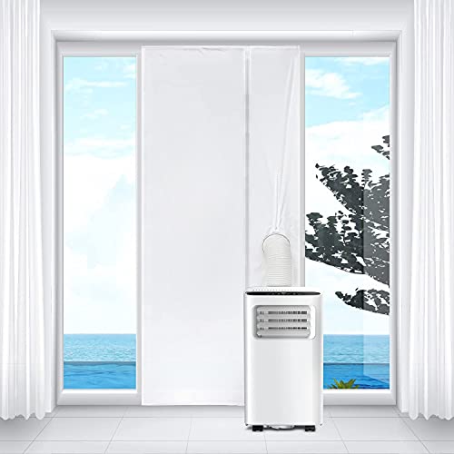 Fensterabdichtung für mobile klimageräte und Trockner, klimaanlage fensterabdichtung 90×210cm, für alle Türen, stark klebend, wasserfest, kein Bohren