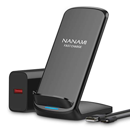 NANAMI Fast Wireless Charger, Handy-induktionsladegeräte (mit USB ladegerät Quick Charge 3.0 Adapter) für iPhone 14/13/12/11/XS MAX/XR/X/8+, 10W Qi Induktive Ladestation für Samsung Galaxy S22 S21 S20