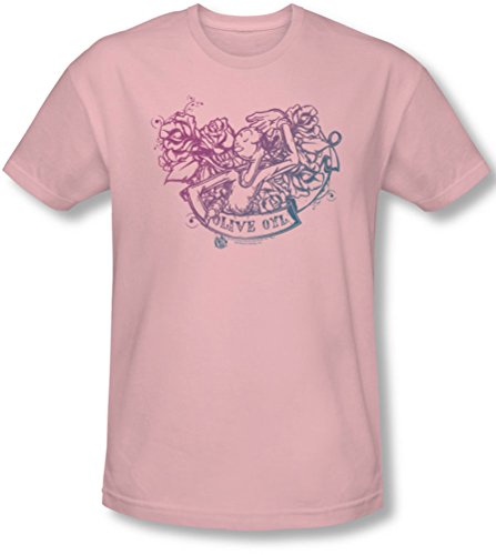 Popeye - Männer Olivia Tattoo T-Shirt in Rosa, X-Large, Pink