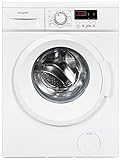 Exquisit Waschmaschine WA8014-030E weiss | Startzeitvorwahl | Display | 23 Programme | 8kg Fassungsvermögen | Kindersicherung | Waschen | Frontlader |