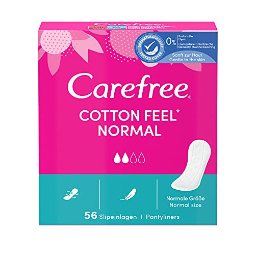 Carefree Slipeinlagen, Cotton Feel, parfümfrei & luftdurchlässig, Größe: S/M, 5 x 56 Stück