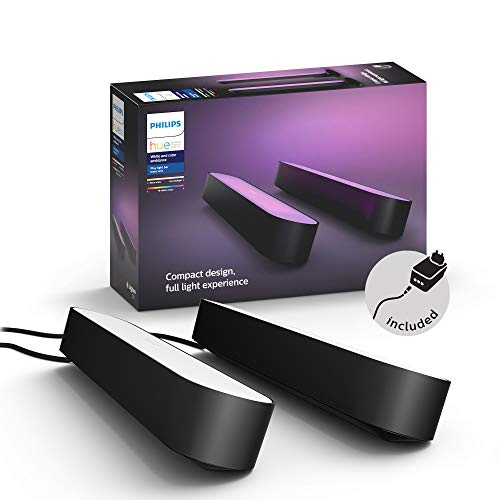 Philips Hue White and Color Ambiance Play Lightbar 2-er Pack, schwarz, bis zu 16 Millionen Farben, steuerbar via App, kompatibel mit Amazon Alexa