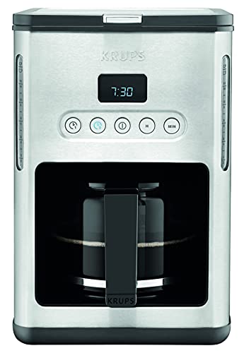 Krups KM442D Premium Filter-Kaffeemaschine | 10-15 Tassen | 1,000 Watt |programmierbar | Warmhaltefunktion | edelstahl | schwarz