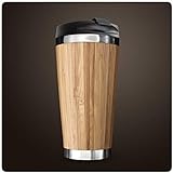 PRECORN Coffee to go Becher stylisch 450 ml aus Edelstahl Bambus Kaffeebecher to go 100% Auslaufsicher Umweltfreundlich