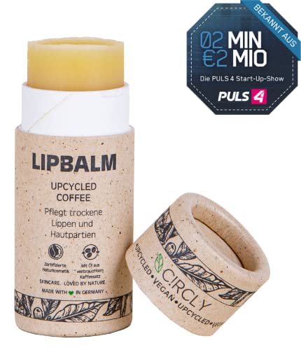 CIRCLY Lippenpflegestift mit Kaffeeöl, Kokosöl und Sheabutter für trockene Lippen in umweltfreundlicher Papphülse Zertifizierte 1er Pack (1 x 5,5g) bekannt aus 2Minuten 2Millionen