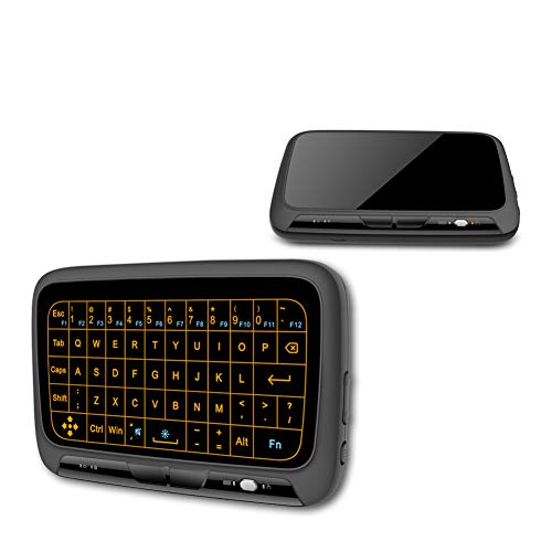 WSHA Mini Wireless Tastatur Air Mouse Vollbild Touch 2,4 Ghz QWERTY Tastatur Touchpad mit Backlight-Funktion Für Smart TV PS3, Android TV Box und Laptop