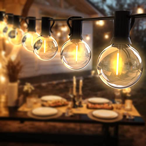 DSLebeen G40 LED Lichterkette Glühbirnen innen und außen, 9.5M 16+2 Warmweiß Birnen, Wasserdicht und Bruchsicher Lichterketten mit Stecker für Garten Balkon Hochzeit Party Weihnachten