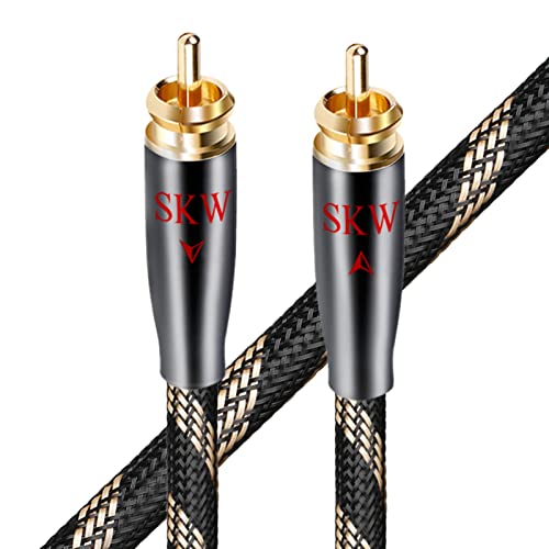 SKW Subwoofer-Kabel Cinch auf Cinch-Audiokabel Digitales Koaxialkabel-Cinch-Kabel für Verstärker, Stereoanlage, HiFi-Anlage (3M/Schwarz)