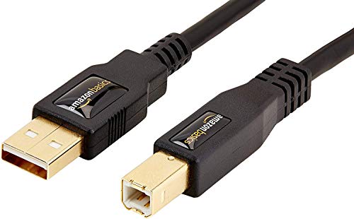 Amazon Basics – USB-Kabel, USB-A-Stecker auf USB-B-Stecker, USB 2.0, Anschlüsse vergoldet, 1,8 m
