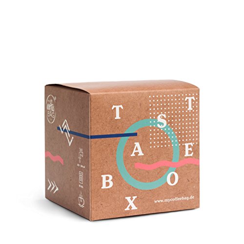 Taste-Box mycoffeebag mit allen Sorten | Premium Filter Kaffee der schmeckt | Geschenke Box mit 13 Coffeebags aus 100% Arabica Bohnen | schonenste Röstung von Hand