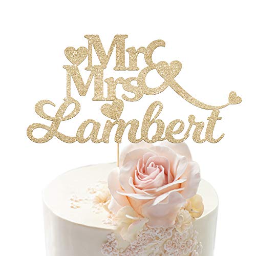 Cake Topper Hochzeit Personalisiert Mr & Mrs Deko for Wedding Cake Decoration Champagner Gold