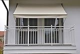 Angerer Klemmmarkise Style - Markise für Sonnenschutz - Montage ohne Bohren und Dübeln - ideale Balkonmarkise für Mietwohnungen (300 cm, Sand)