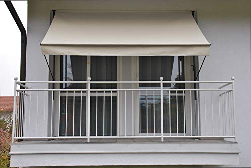 Angerer Klemmmarkise Style - Markise für Sonnenschutz - Montage ohne Bohren und Dübeln - ideale Balkonmarkise für Mietwohnungen (300 cm, Sand)