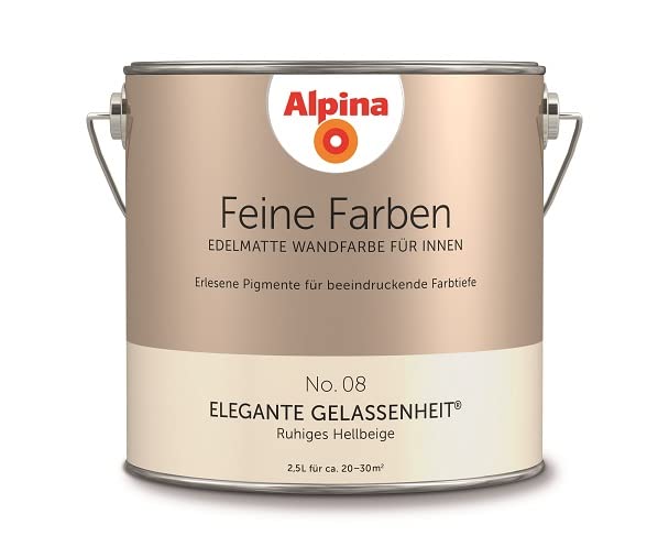 Alpina 2,5 L. Feine Farben, Farbwahl, Edelmatte Wandfarbe für Innen (No.8 Elegante Gelassenheit - Ru