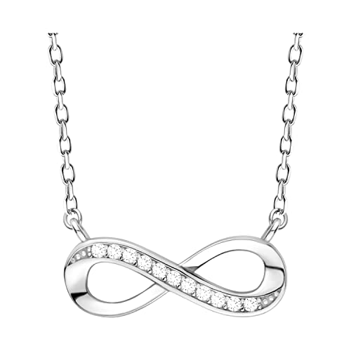 Sofia Milani - Damen Halskette 925 Silber - mit Zirkonia Steinen - Unendlich Infinity Anhänger - 50208