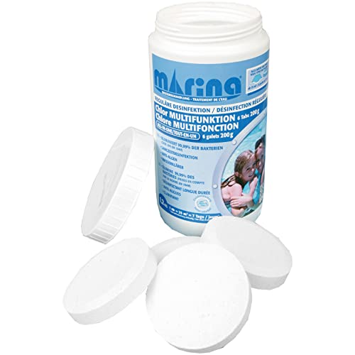 Marina Chlor Multitabs 200g - Pool Tabletten - Chlortabletten ( 1,2kg - 6kg ) Multifunktion 5 in 1 - für sauberes und hygienisches Poolwasser